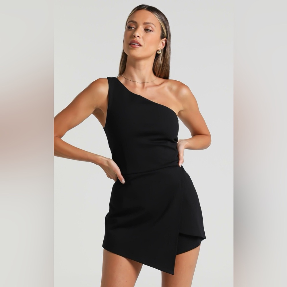 Showpo Black One-Shoulder Jumpsuit